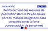 Covid-19 - Renforcement des mesures de prévention dans le département du Pas-de-Calais